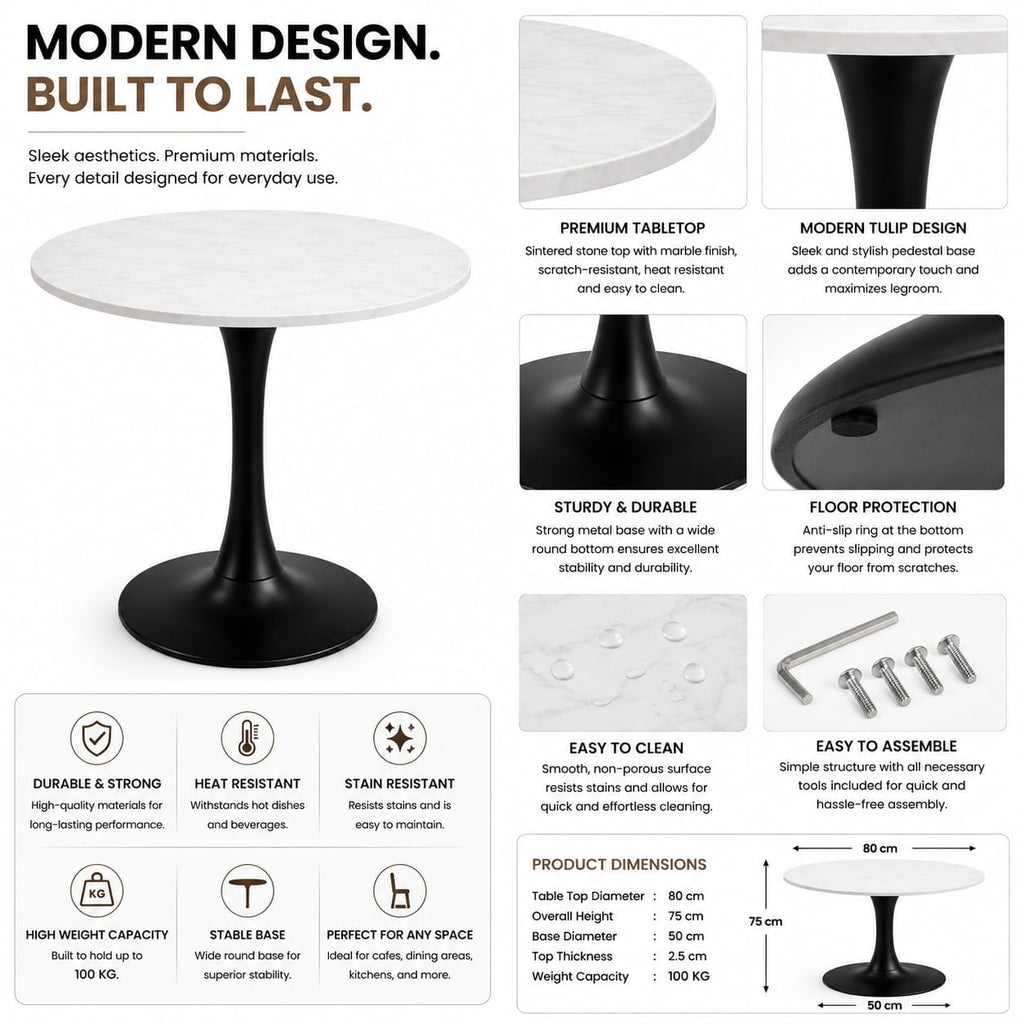WHITE ROUND CAFE TABLE