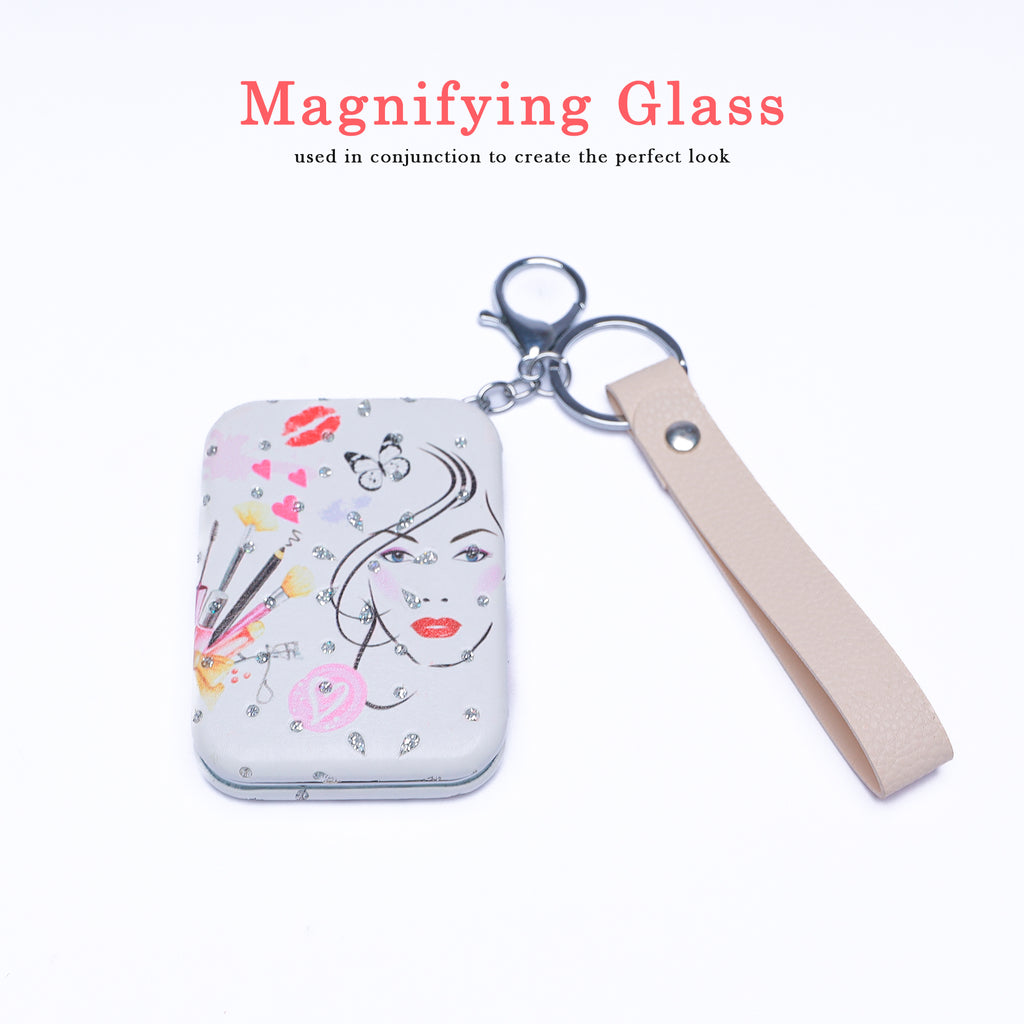 Portable Double-Sided Magnifying Compact Mirror Keychain