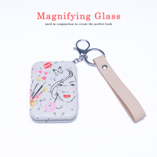 Portable Double-Sided Magnifying Compact Mirror Keychain