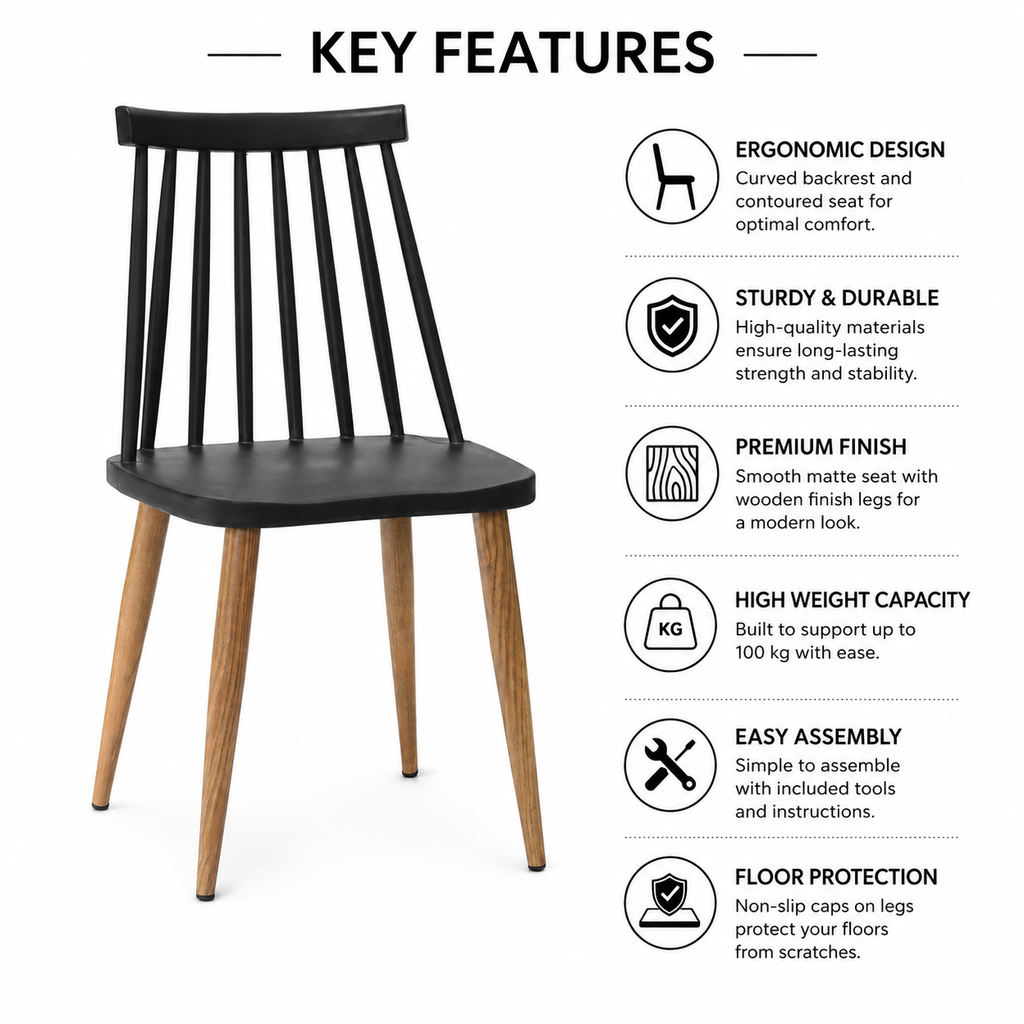 XANA BLACK DINING CHAIR
