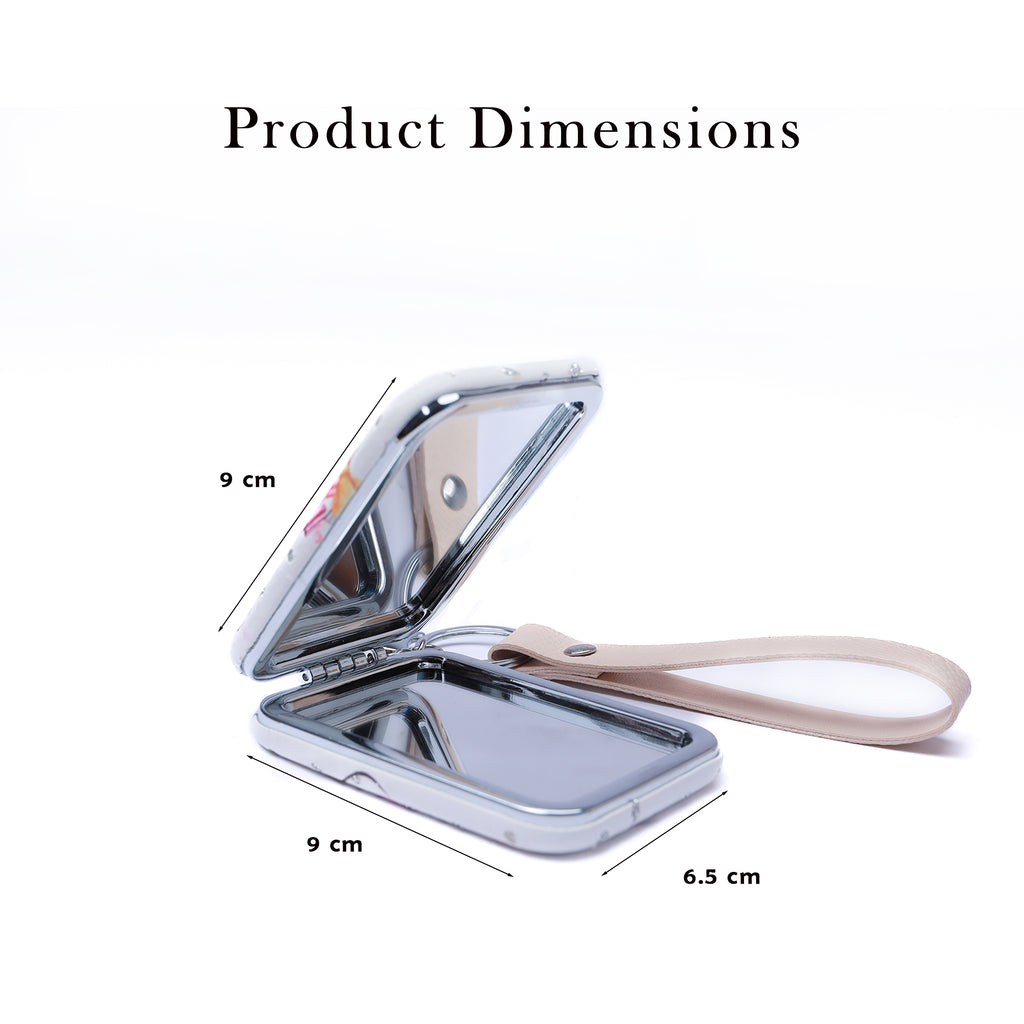 Portable Double-Sided Magnifying Compact Mirror Keychain