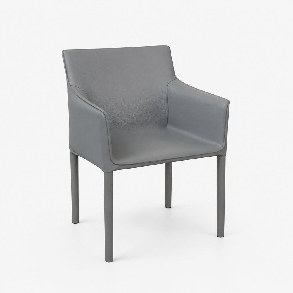 Modern Upholstered Dining Arm Chair | Premium Cushion Seating with Metal Legs | Contemporary Living Room & Restaurant Chair