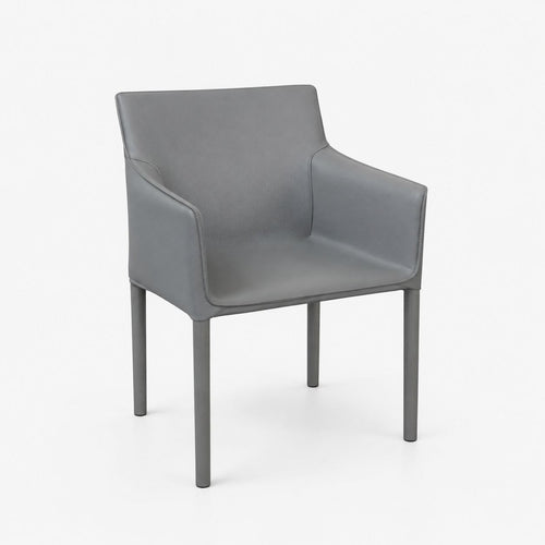 Modern Upholstered Dining Arm Chair | Premium Cushion Seating with Metal Legs | Contemporary Living Room & Restaurant Chair