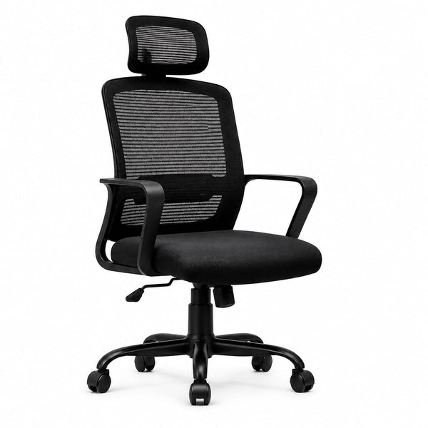 ECCO MB BLACK CHAIR WITH HEADREST