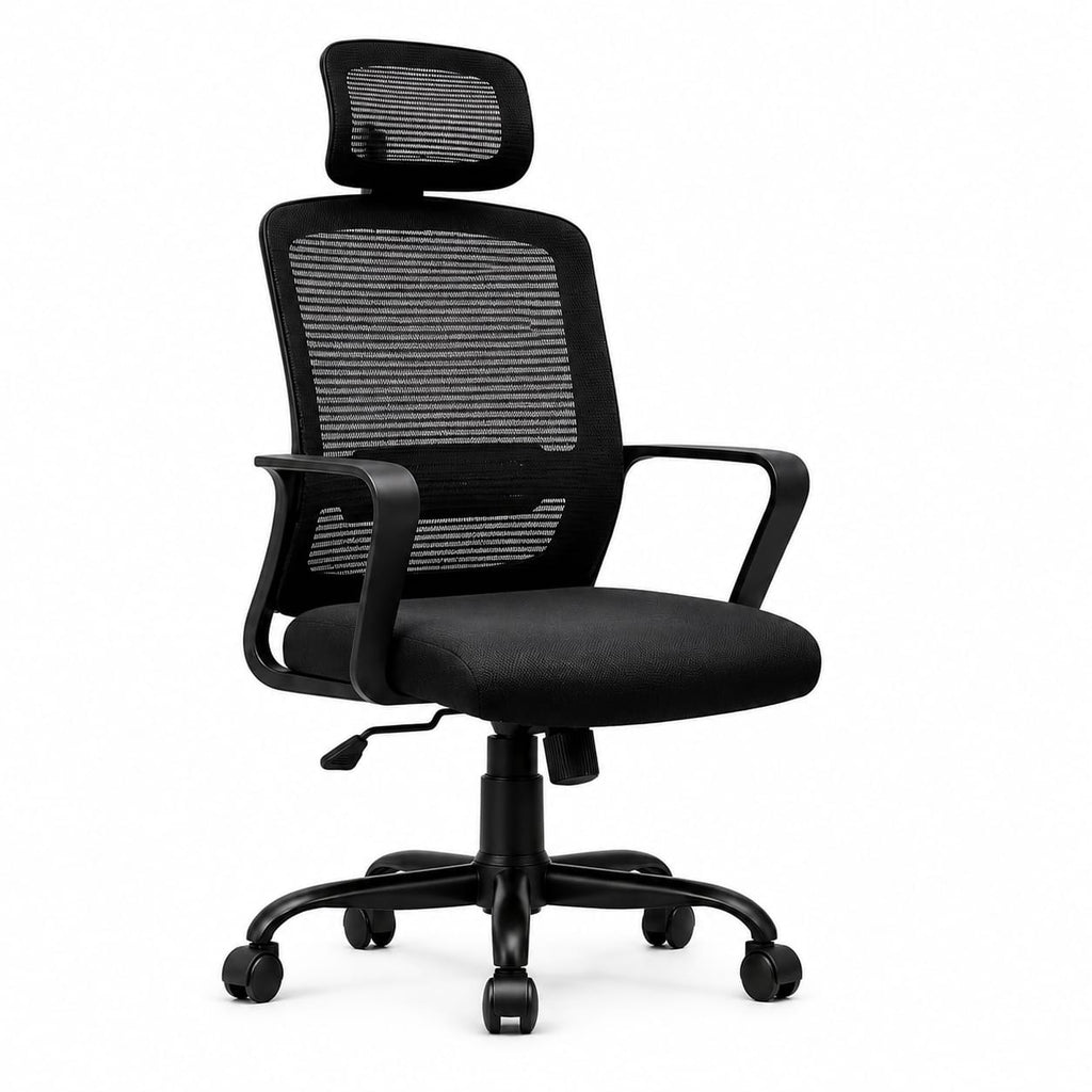 ECCO MB BLACK CHAIR WITH HEADREST