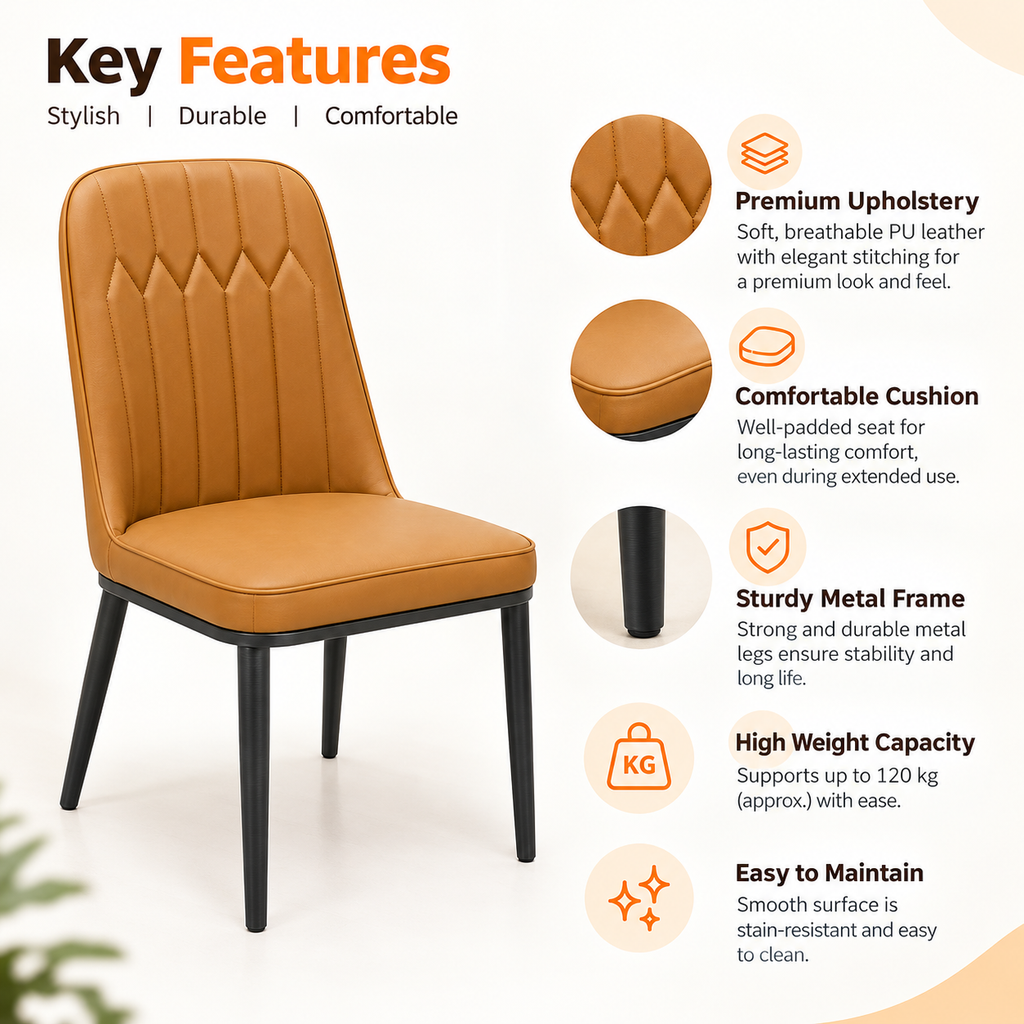 ROMAN ORANGE DINING CHAIR