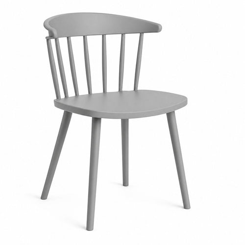 Modern Plastic Dinning Chairs, Curved Back Chair for Home Living Kitchen Room Restaurant Cafe Office (Grey)