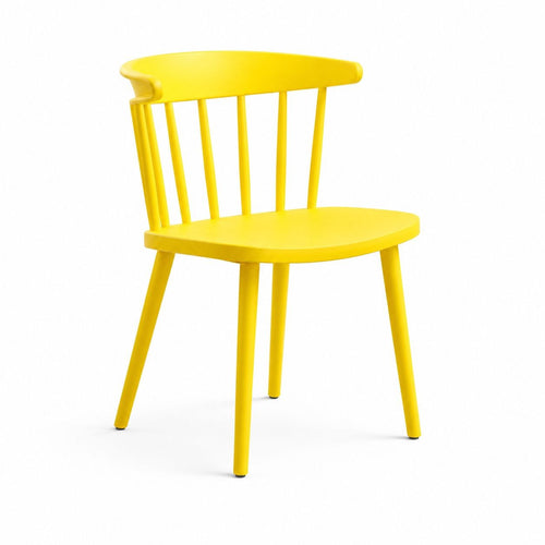 Modern Yellow Plastic Dining Chair – Contemporary Armless Accent Chair for Kitchen, Café & Living Room