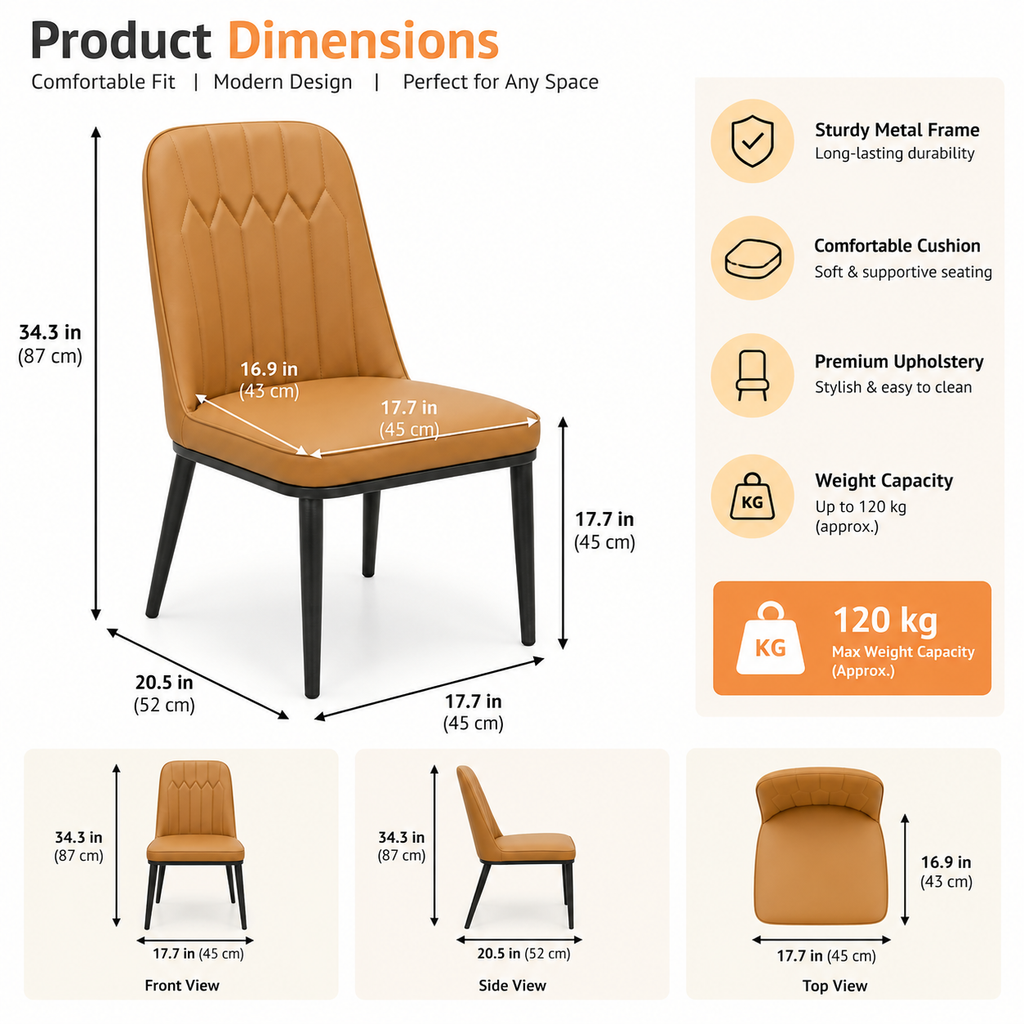 ROMAN ORANGE DINING CHAIR