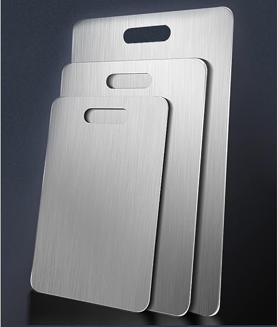 Stainless Steel Chopping Board Double Sided Portable Handle