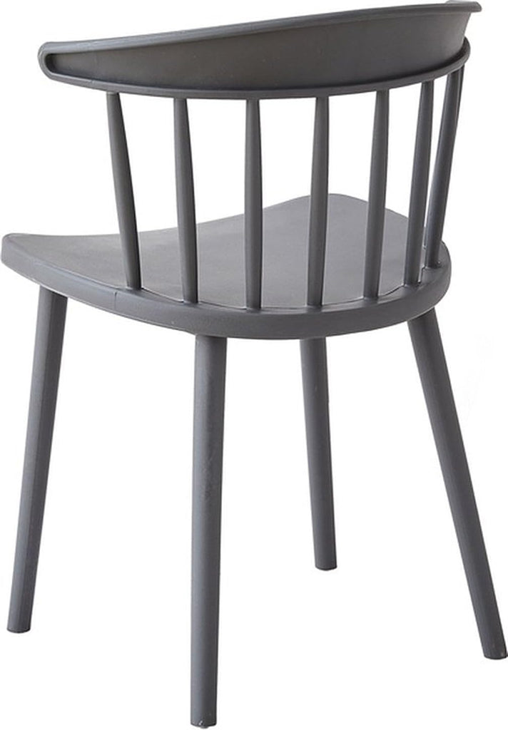 Modern Plastic Dinning Chairs, Curved Back Chair for Home Living Kitchen Room Restaurant Cafe Office (Grey)