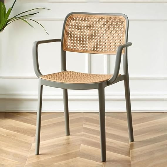 Chair for Cafeteria | Arm Chair | Accent Chair for Living Room Home, Bedroom, Cafe and Hotels Grey