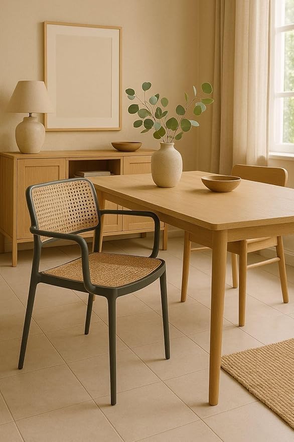 Chair for Cafeteria | Arm Chair | Accent Chair for Living Room Home, Bedroom, Cafe and Hotels | Black