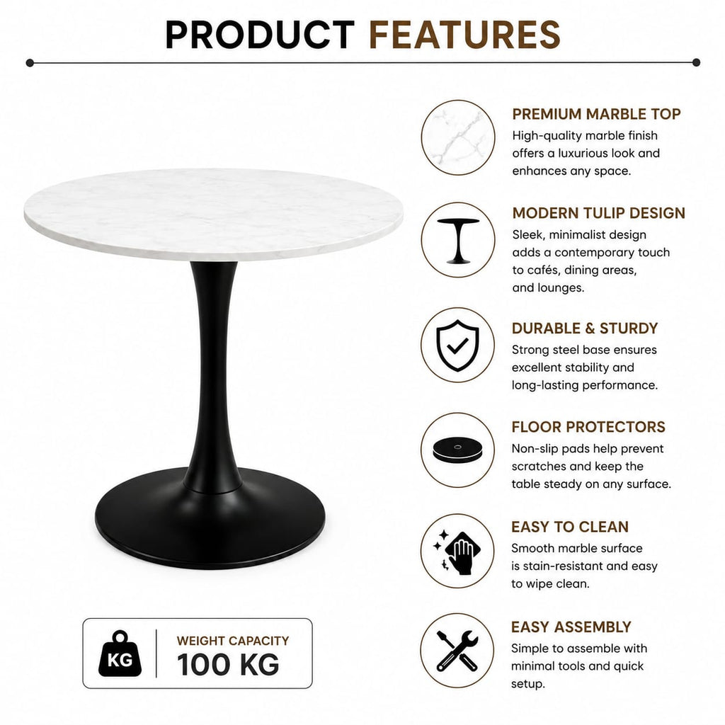 WHITE ROUND CAFE TABLE