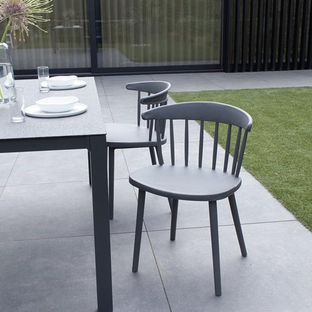 Modern Plastic Dinning Chairs, Curved Back Chair for Home Living Kitchen Room Restaurant Cafe Office (Grey)
