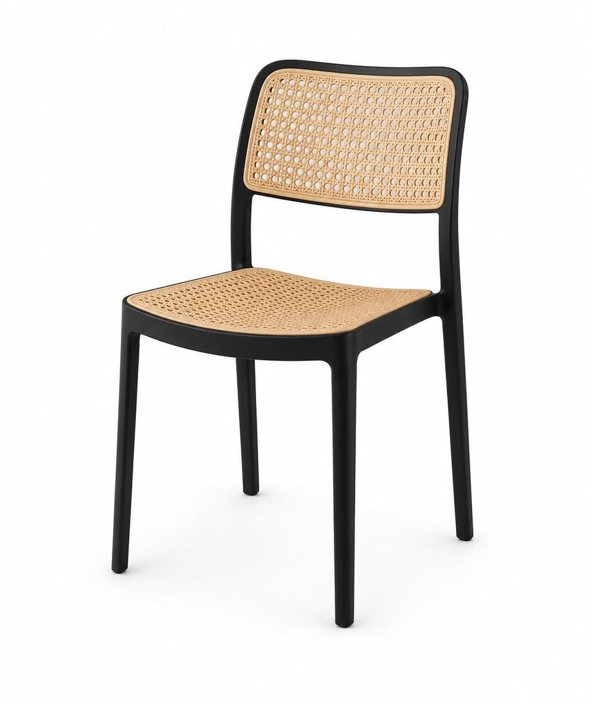 RATTAN BLACK CAFE CHAIR
