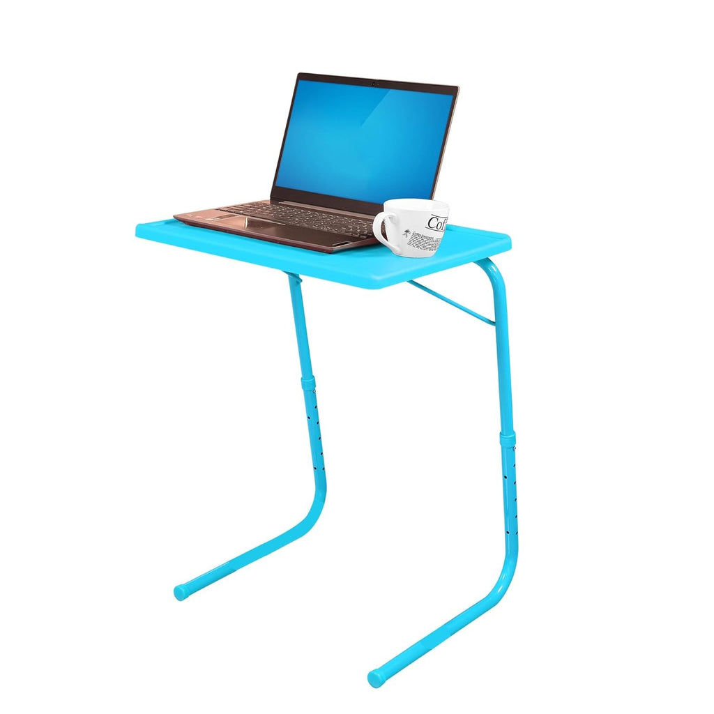 Multipurpose Height Adjustable Laptop Table Mat Finish, Lapdesk Work from Home & Study Desk Picnic Outdoor Tv Tray (TM Regular- AQ Blue, Large)
