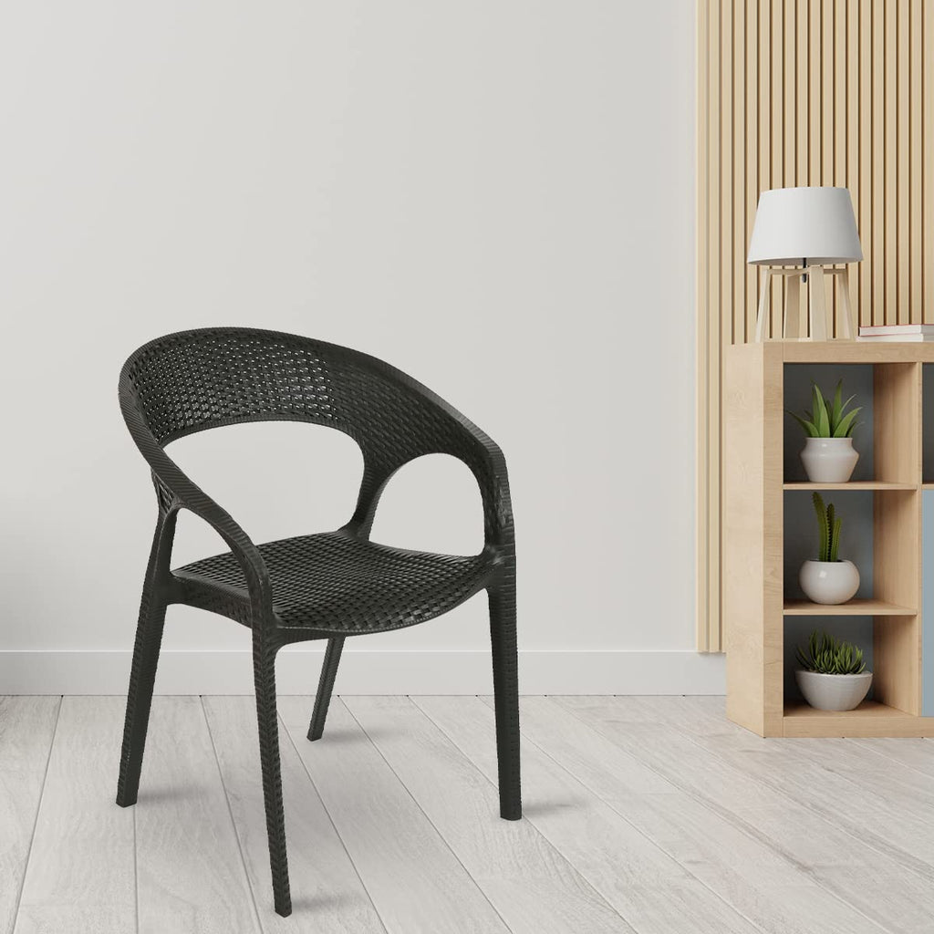 Plastic Mid Back Chair | Chairs for Home| Dining Room| Bedroom| Kitchen| Living Room| Office - Outdoor - Garden | Dust Free |100% Polypropylene Stackable Chairs