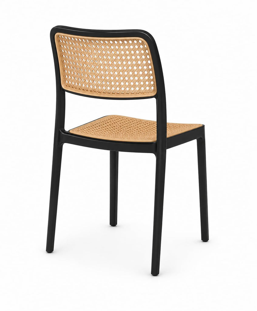 RATTAN BLACK CAFE CHAIR