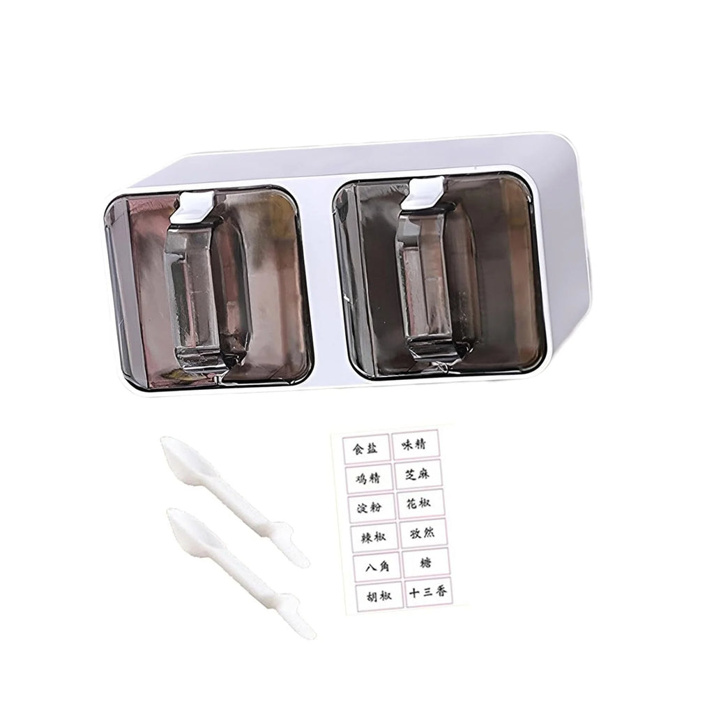 3-Piece Ash Grey Jar Set with Spoon