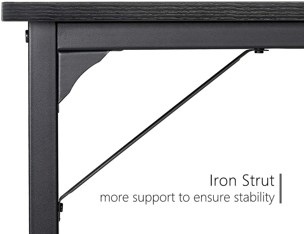 Computer Desk Home Office Writing Study Desk, Modern Simple Style Laptop Table with Storage Bag (30" X 32" X19", Black)