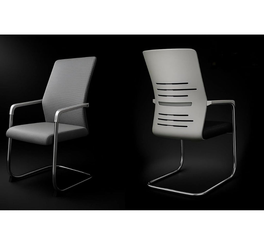 Visitor Chair for Office with Mesh Back & Metal Frame | Ergonomic Comfortable Guest Chair for Meeting Rooms, Reception & Waiting Areas | Stylish & Durable Visitor Seating