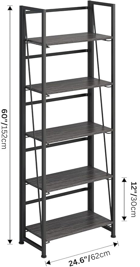 Foldable Industrial Storage Rack with Wooden Shelves