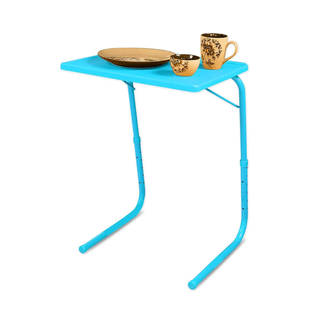 Multipurpose Height Adjustable Laptop Table Mat Finish, Lapdesk Work from Home & Study Desk Picnic Outdoor Tv Tray (TM Regular- AQ Blue, Large)