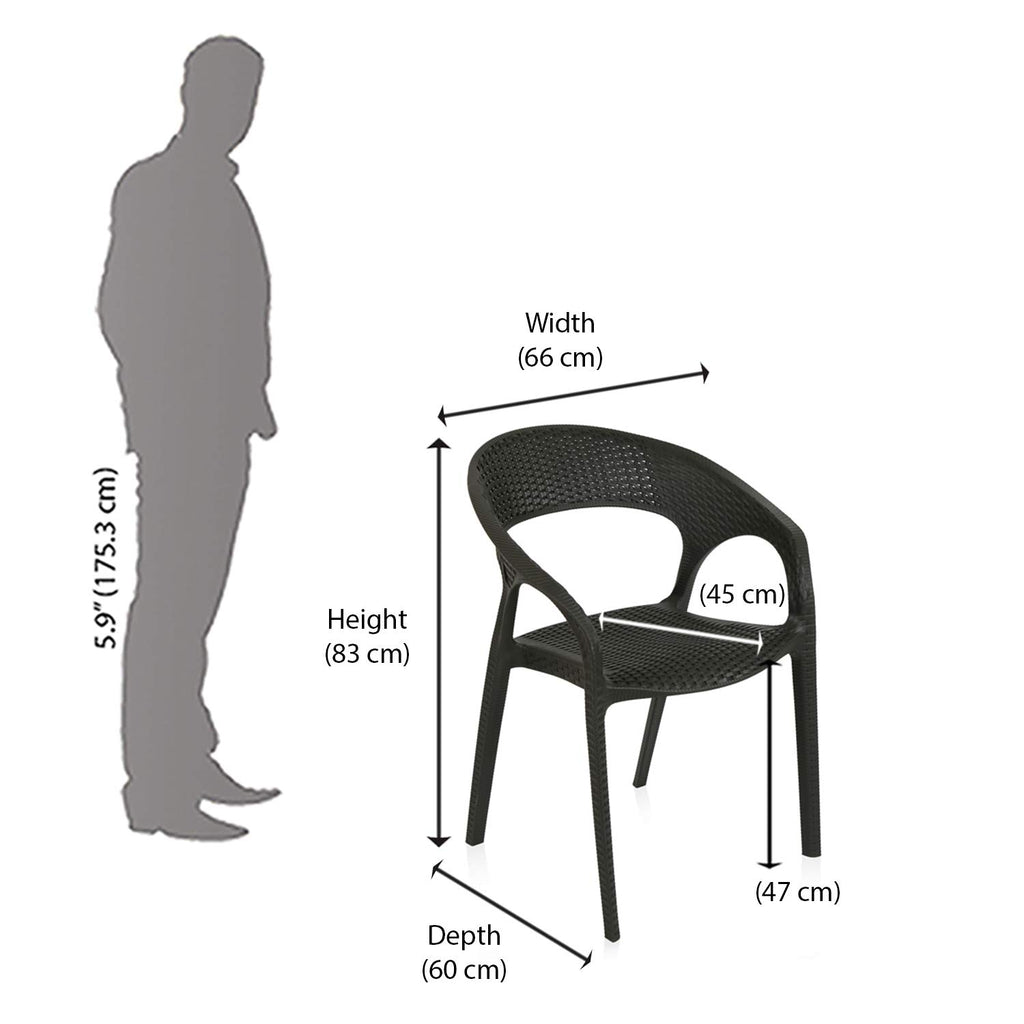 Plastic Mid Back Chair | Chairs for Home| Dining Room| Bedroom| Kitchen| Living Room| Office - Outdoor - Garden | Dust Free |100% Polypropylene Stackable Chairs