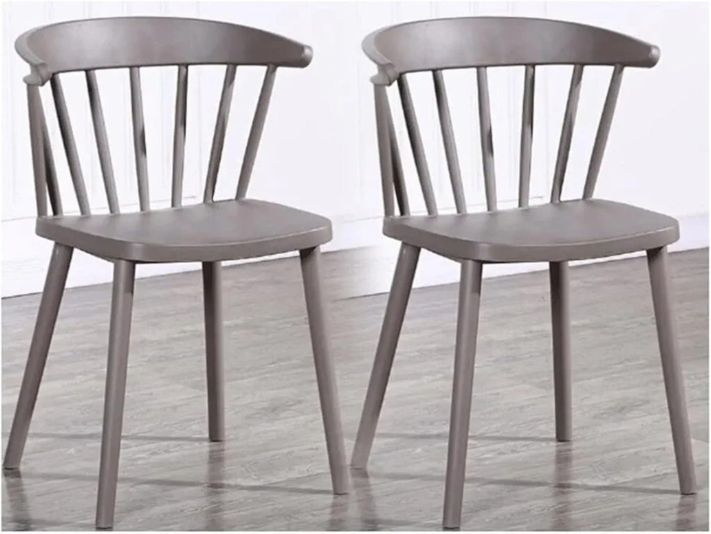Modern Plastic Dinning Chairs, Curved Back Chair for Home Living Kitchen Room Restaurant Cafe Office (Grey)