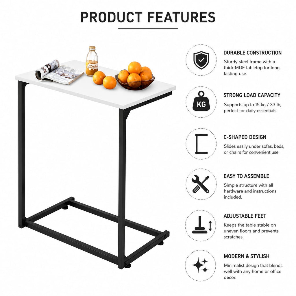 LAPTOP TABLE WHITE MARBLE