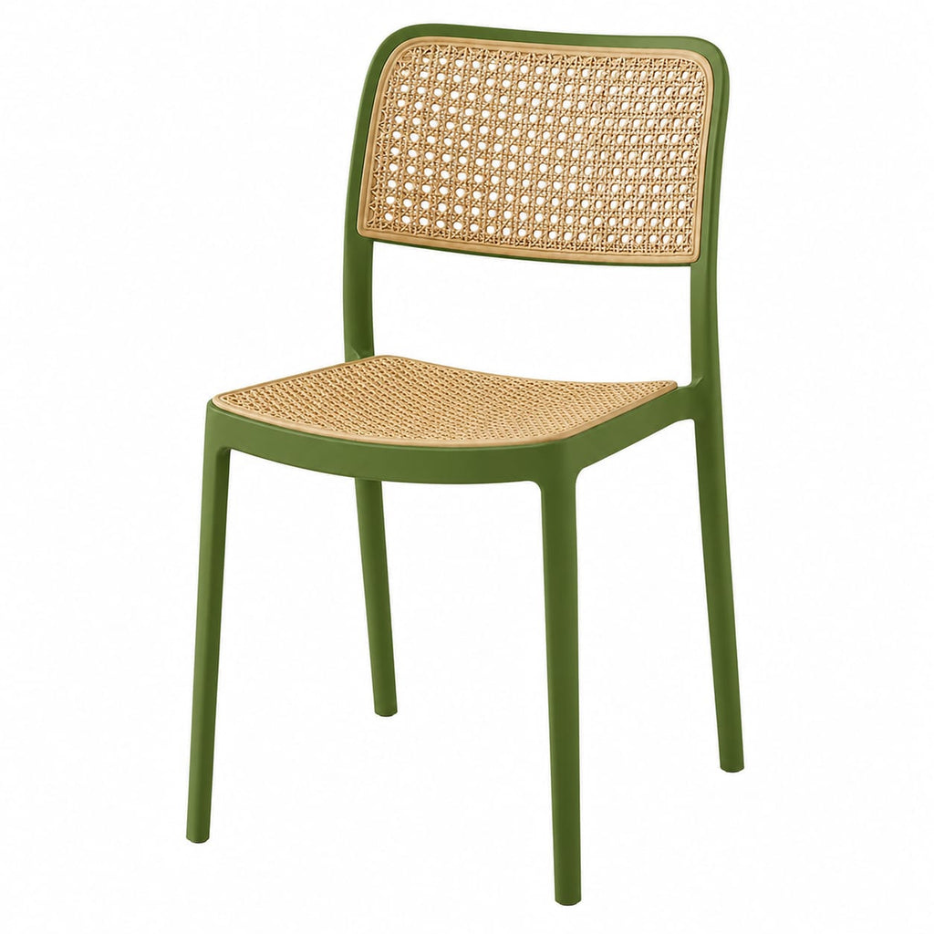 Olive Rattan Designer Chair