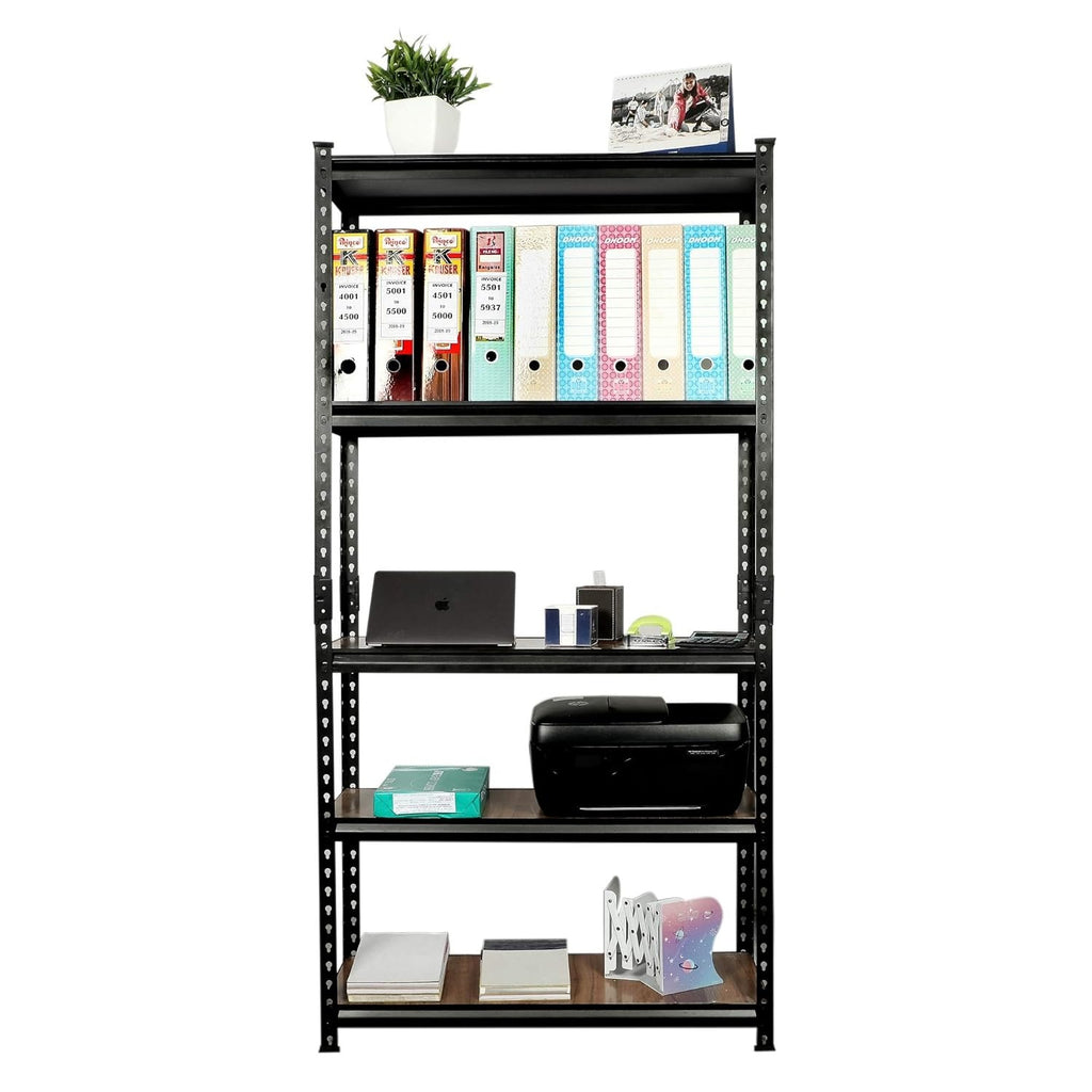 Non laminated large size boltless rack| Adjustable, Heavy Duty Storage Shelving Unit Boltless [Laminate Sheet] Kitchen, Office, Dorm, Or Garage,Shoe Rack (5 Section With 1 Support Bar File Holder