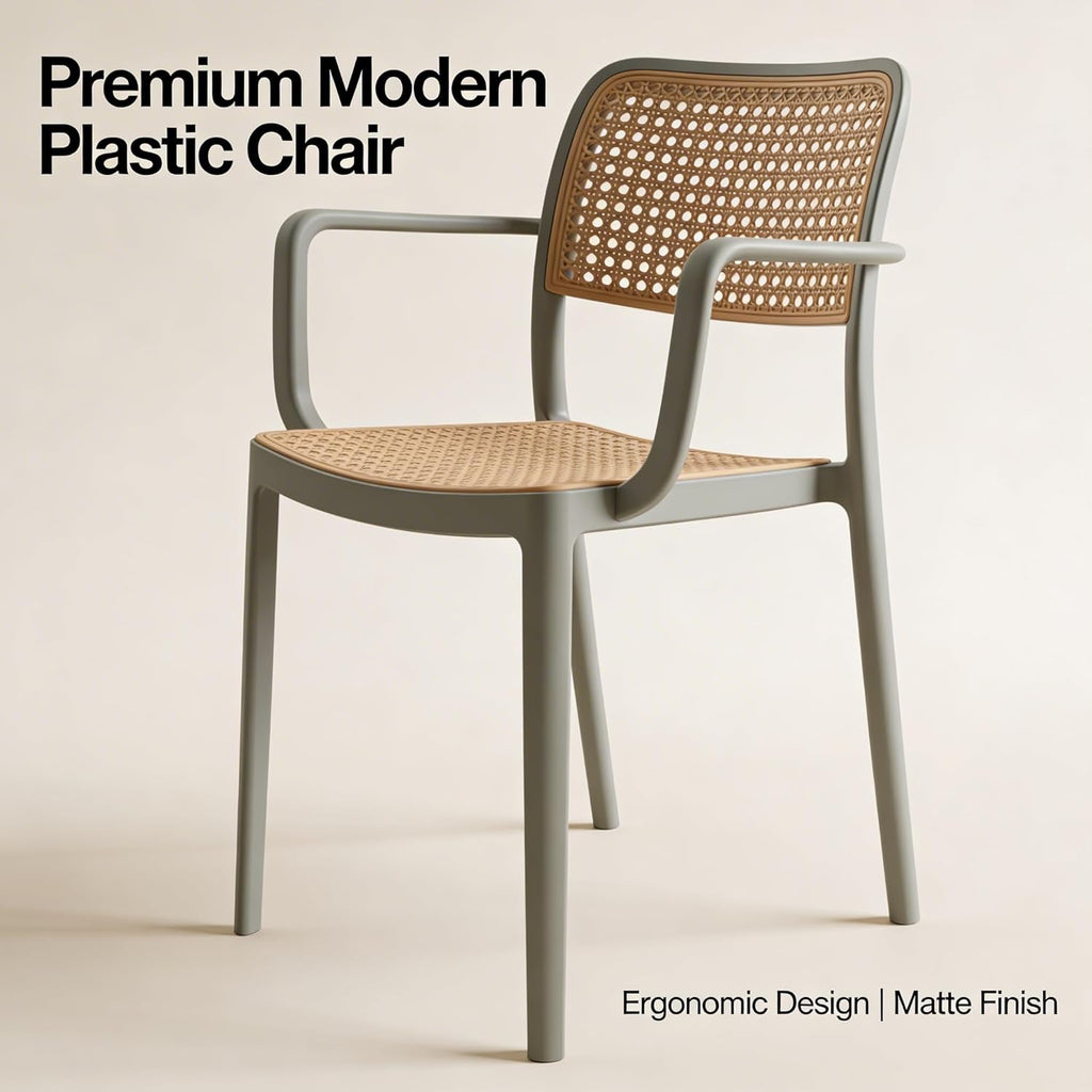 Chair for Cafeteria | Arm Chair | Accent Chair for Living Room Home, Bedroom, Cafe and Hotels Grey