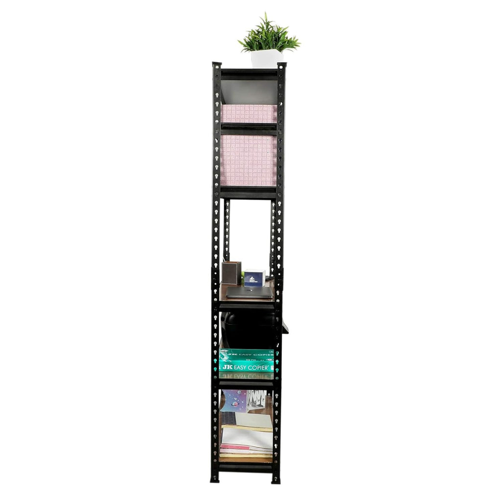 Non laminated large size boltless rack| Adjustable, Heavy Duty Storage Shelving Unit Boltless [Laminate Sheet] Kitchen, Office, Dorm, Or Garage,Shoe Rack (5 Section With 1 Support Bar File Holder