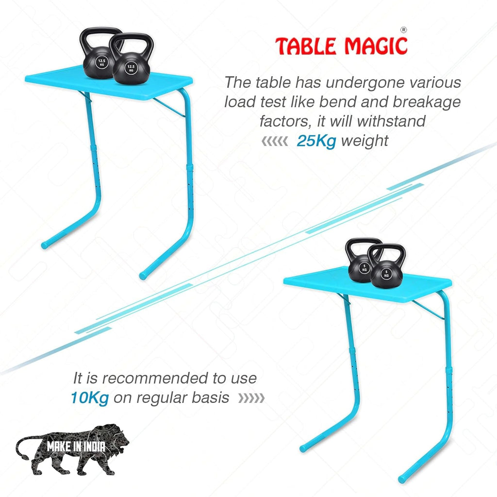 Multipurpose Height Adjustable Laptop Table Mat Finish, Lapdesk Work from Home & Study Desk Picnic Outdoor Tv Tray (TM Regular- AQ Blue, Large)