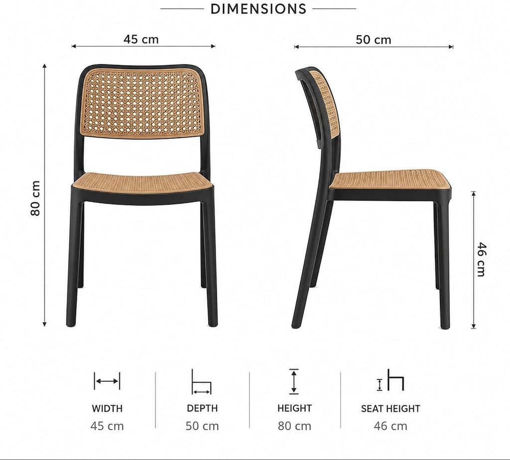 RATTAN BLACK CAFE CHAIR