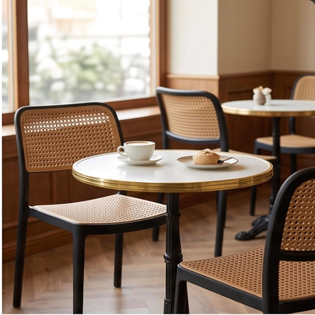 RATTAN BLACK CAFE CHAIR