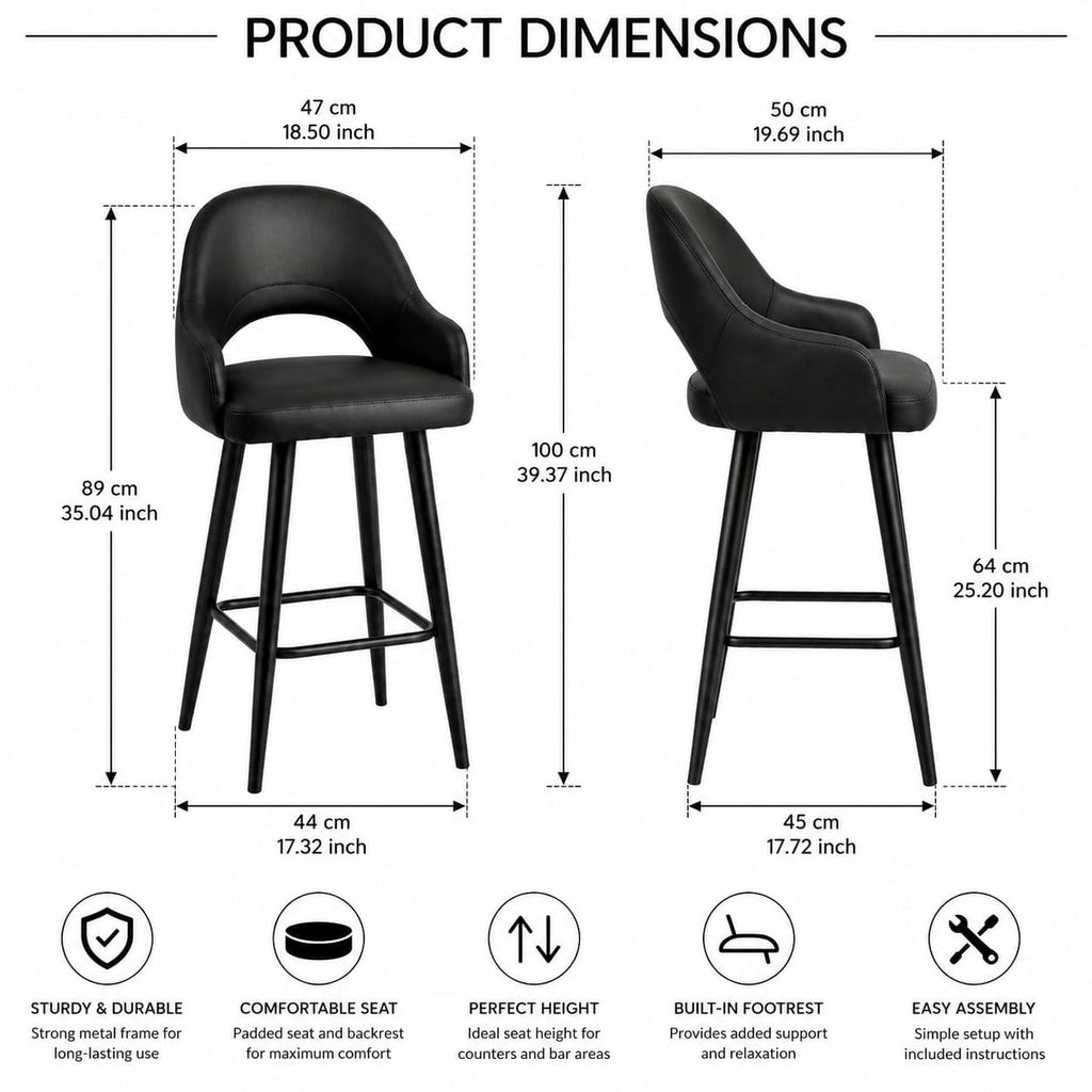 BLACK BAR STOOL 01