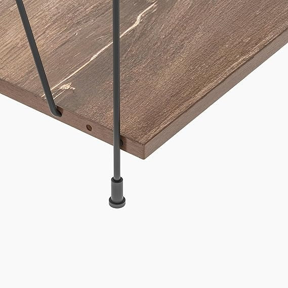 5-Tier Wooden Shelf Rack with Metal Frame – Sturdy Structure & Rustic Wood Shelves for Kitchen, Office, Kids Room, Living Room Storage & Display