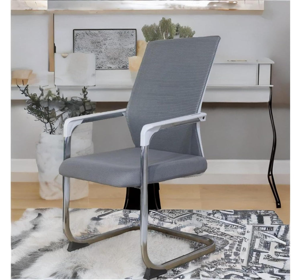 Visitor Chair for Office with Mesh Back & Metal Frame | Ergonomic Comfortable Guest Chair for Meeting Rooms, Reception & Waiting Areas | Stylish & Durable Visitor Seating