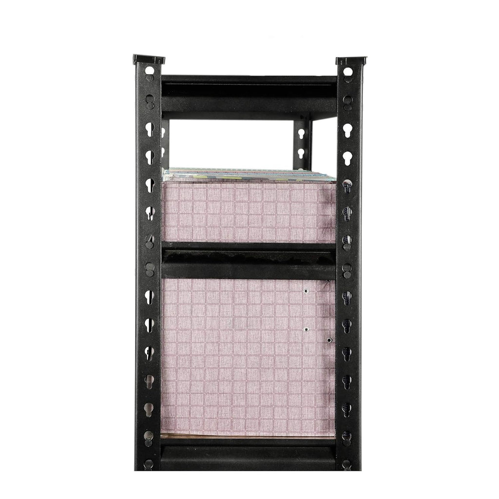 Non laminated large size boltless rack| Adjustable, Heavy Duty Storage Shelving Unit Boltless [Laminate Sheet] Kitchen, Office, Dorm, Or Garage,Shoe Rack (5 Section With 1 Support Bar File Holder