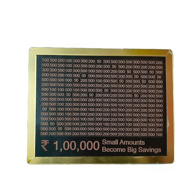 Golden Edition Money Savings Challenge Board – ₹1,00,000 Goal