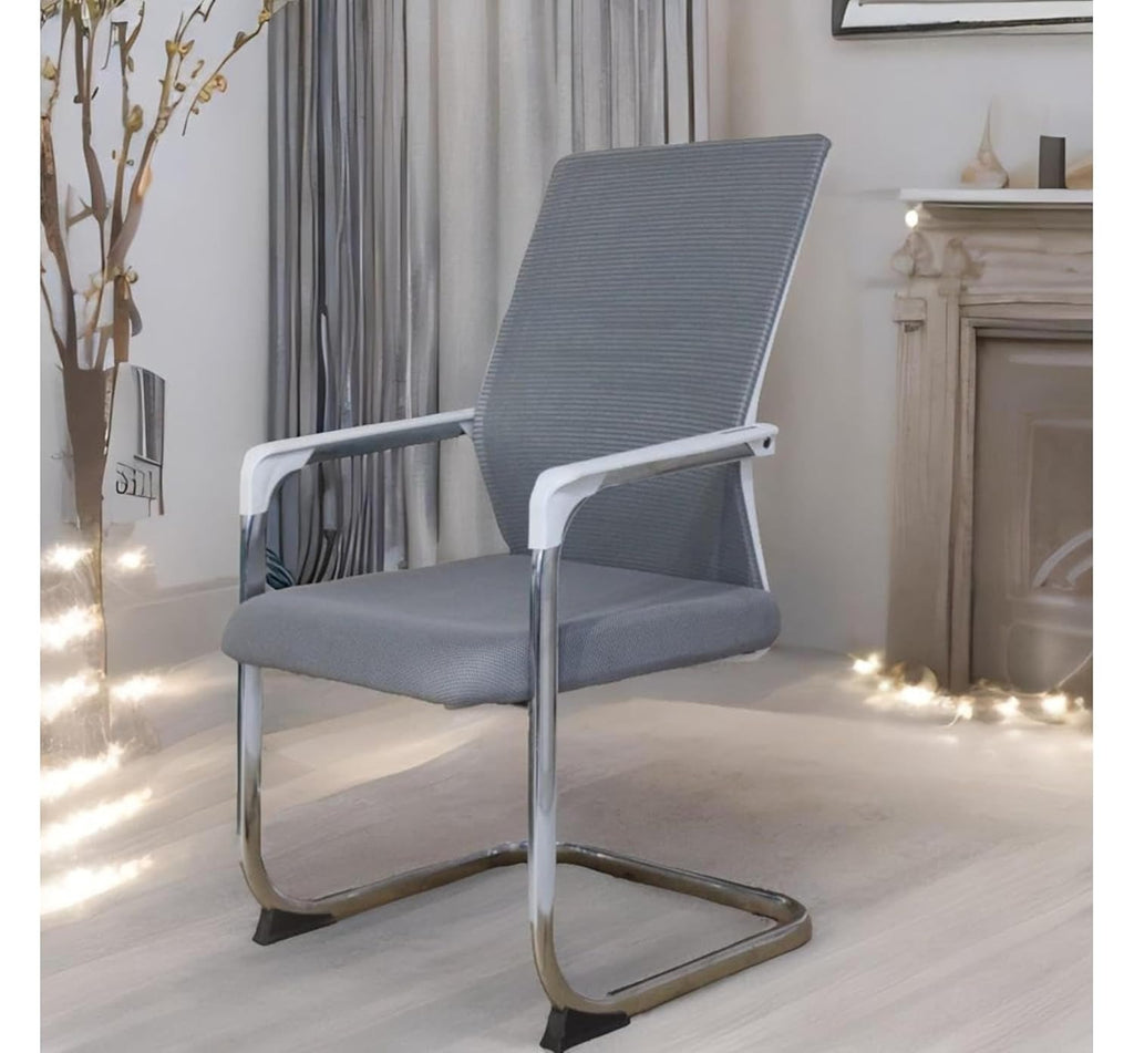 Visitor Chair for Office with Mesh Back & Metal Frame | Ergonomic Comfortable Guest Chair for Meeting Rooms, Reception & Waiting Areas | Stylish & Durable Visitor Seating