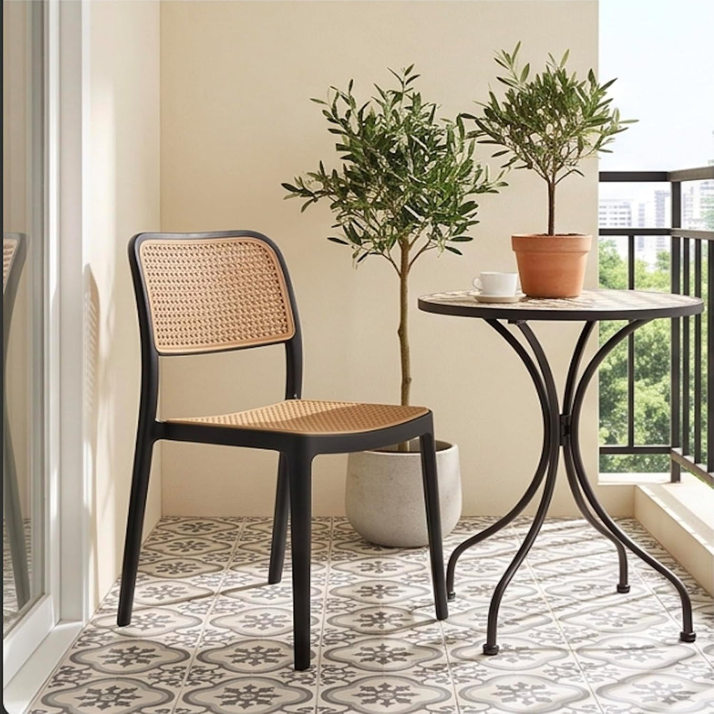 RATTAN BLACK CAFE CHAIR