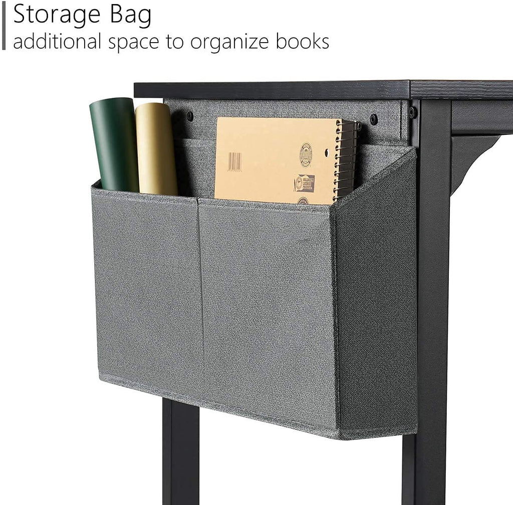 Computer Desk Home Office Writing Study Desk, Modern Simple Style Laptop Table with Storage Bag (30" X 32" X19", Black)