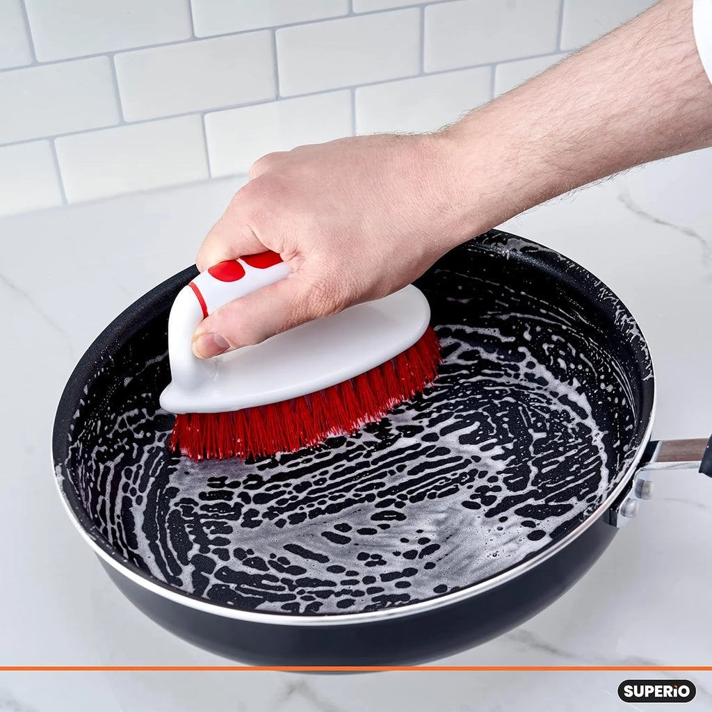 Scrub Brush Red Cleaning Pad comfort grip