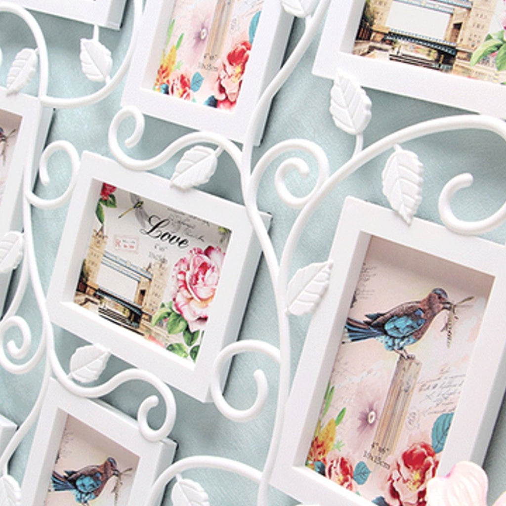 Elegant Floral Multi-Photo Frame Collage