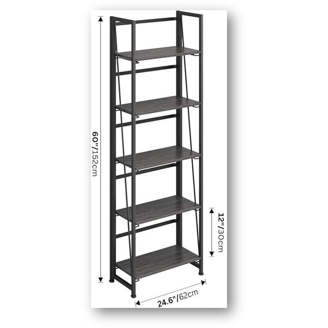 Foldable Industrial Storage Rack with Wooden Shelves