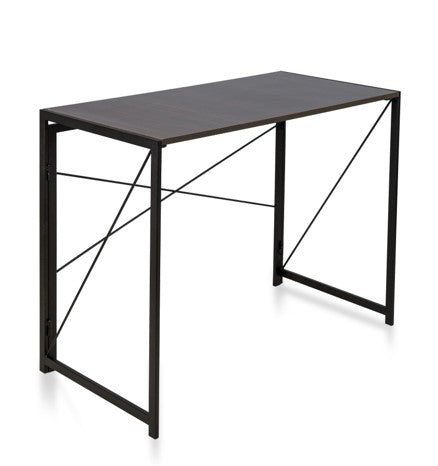 Modern Minimalist Folding table | Black Industrial Study Desk | Space saving Foldable table